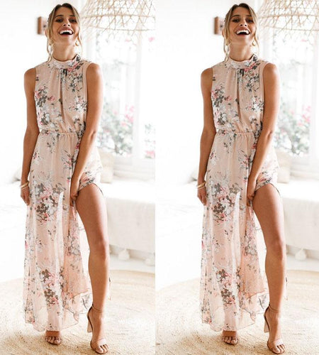 Bohemian Sleeveless Elegant Dress Sexy Dress Woman