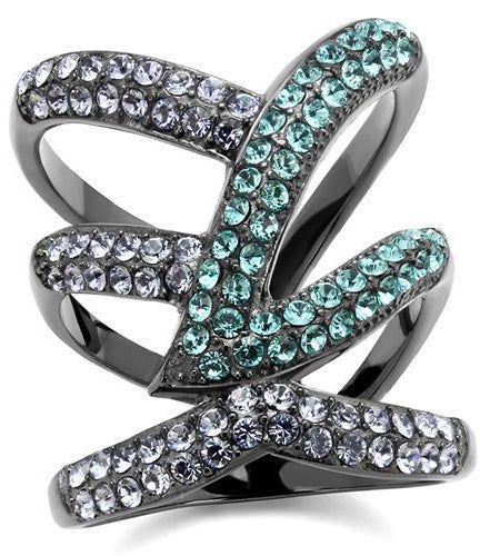 TK2766 - IP Light Black  (IP Gun) Stainless Steel Ring with Top Grade